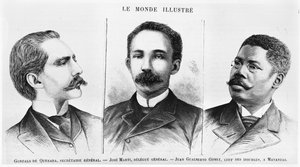 Jose Marti (1853-95), Gonzalo de Quesasa (1868-1915), Juan Gualberto Gomez (1854-1933), Illustration aus Le Monde Illustre, 16. März 1895