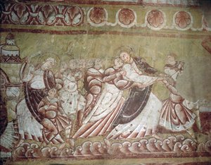 Judas küsst Christus (Fresko) (Detail) von French School