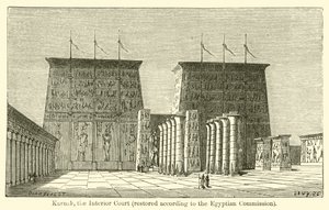 Karnak, der Innenhof, restauriert nach der ägyptischen Kommission