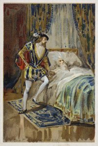 König Franz I. von Frankreich am Sterbebett von Leonardo da Vinci, 1519 von French School