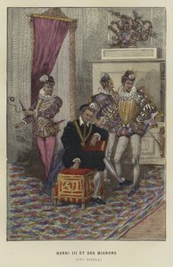 König Heinrich III. von Frankreich und seine Favoriten, die Mignons, 16. Jahrhundert von French School