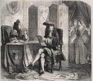 König Ludwig XIV. (1638 -1715) und seine Frau, die Marquise von Maintenon (Francoise d