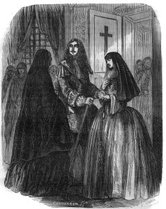 König von Frankreich Ludwig XIV. (1638-1715) mit Louise Francoise de la Valliere (1644-1710). Gravur des 19. Jahrhunderts. von French School