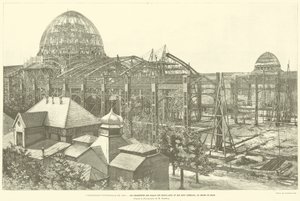 Die Weltausstellung von 1889, Die Rahmen der Paläste der Schönen Künste und der Freien Künste, auf dem Marsfeld, nach dem Foto von M. Godefroy von French School