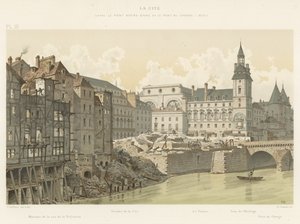 Die Cite, zwischen Pont Notre-Dame und Pont au Change, 1800 von French School