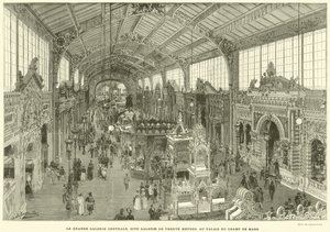 Die große zentrale Galerie, genannt Galerie der Dreißig Meter, im Palais du Champ de Mars von French School