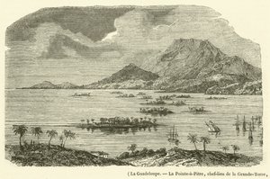 Guadeloupe, Pointe-à-Pitre, Hauptstadt von Grande-Terre, teilweise zerstört durch das Erdbeben vom 8. Februar 1843