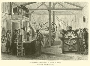 Elektrisches Licht bei der Belagerung von Paris, Posten auf dem Montmartre-Hügel von French School