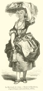 Die Sahneverkäuferin (Gravur) von French School