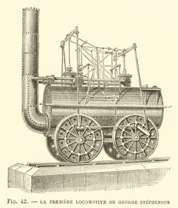 Die erste Lokomotive von George Stephenson von French School