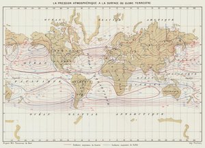 Der atmosphärische Druck an der Erdoberfläche (Farblithografie) von French School