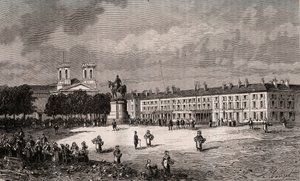 La Roche-sur-Yon - Pays de la Loire - Place Napoleon - Gravur in „France illustrée: Geographie, Geschichte, Verwaltung, Statistik“ von V.-A. Malt-Brown. 1884 von French School