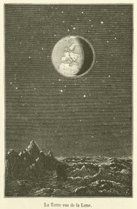 Die Erde vom Mond aus gesehen (Stich) von French School