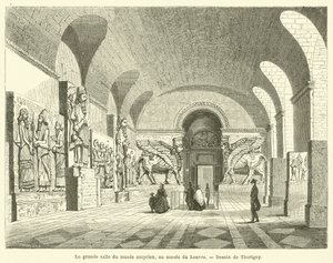 Der große Saal des assyrischen Museums im Louvre von French School