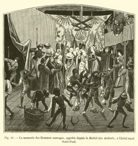 Die Mummerei der wilden Männer, später genannt der Ballet des Ardents, im königlichen Hotel Saint-Paul