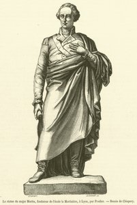 Die Statue von Major Martin, Gründer der Schule La Martiniere, in Lyon von French School