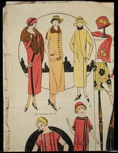 Damenkleider und ein Mantel, Illustration aus 