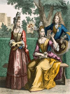 Damen formelle Tageskleider, 1690