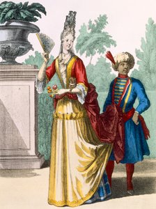 Dame im Sommerkleid, ca. 1690-1700 von French School