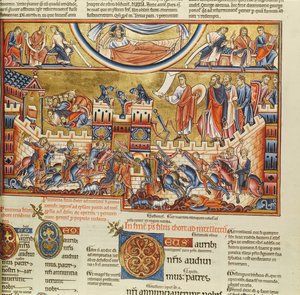 Belagerung einer Stadt, aus der Hebraica Romana Gallica von French School