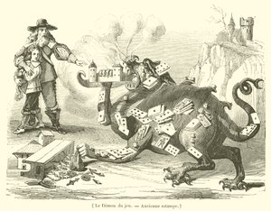 Der Dämon des Spiels (Gravur) von French School