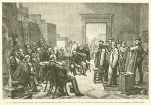 Die englische Jury wählt die Gemälde für die Weltausstellung 1878 in Paris aus von French School