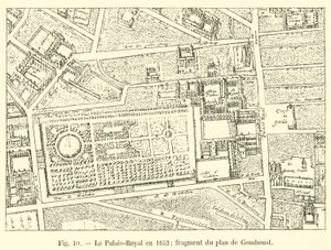 Der Palais-Royal im Jahr 1652, Fragment des Plans von Gomboust