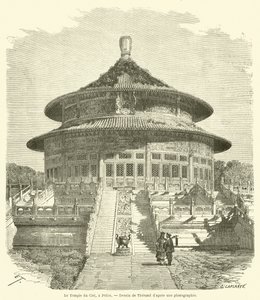 Der Himmelstempel in Peking (Gravur) von French School