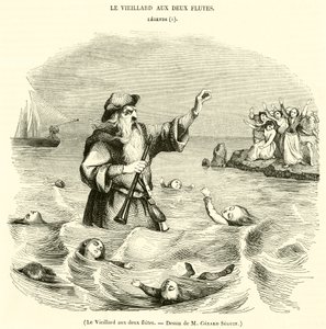 Der Greis mit den zwei Flöten (Gravur)