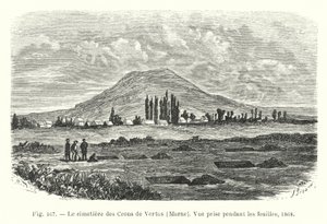 Der Friedhof der Crons von Vertus, Marne, Ansicht während der Ausgrabungen von French School