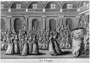 Der Zirkus: Frauen des Adels tanzen - in „les filles du Palais royal“, Frontispiz, Band II, herausgegeben in London