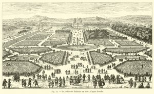 Der Garten der Tuilerien im Jahr 1680, nach Perelle