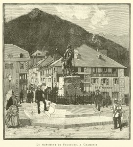 Das Denkmal von Saussure in Chamonix von French School