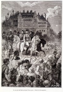 Das Volk von Paris hält Venus für „den Stern von Bonaparte“ - in „Les terres du ciel“ von Camille Flammarion, ed. Marpon & Flammarion, Paris von French School