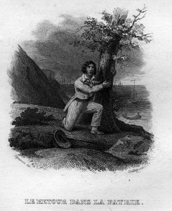 Le retour dans la patrie Chanson de Béranger in „Œuvres complètes“ (1834) von Pierre Jean de Béranger (1780-1857), französischer Dichter und Liedermacher.