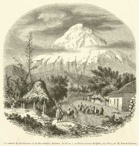 Der Gipfel des Chimborazo von Rio-Bamba aus gesehen, Entfernung 32 km von French School