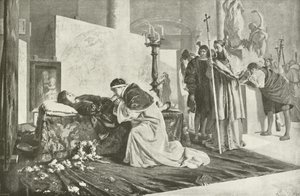 Leo X. am Sarg von Raffael (Gravur)