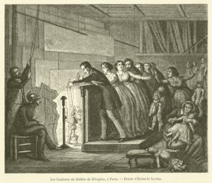 Die Kulissen des Seraphin-Theaters in Paris (Gravur) von French School