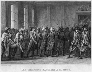 Die Girondisten marschieren in den Tod - in „Revolution francaise“ von Thiers. 19. Jahrhundert von French School