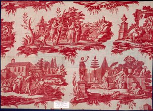 Les Saisons aus der Mayoux-Sammlung, 3. Viertel des 18. Jahrhunderts, Kupferplatten bedruckte Baumwolle von French School