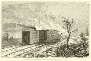 Die gepanzerten Waggons, die während der Belagerung von Paris 1870 verwendet wurden