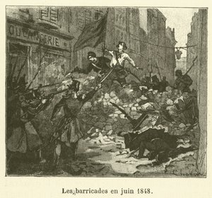 Die Barrikaden im Juni 1848 von French School