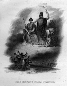 Les enfants de la France Chanson de Béranger in „Œuvres complètes“ (1834) von Pierre Jean de Béranger (1780-1857), französischer Dichter und Liedermacher.