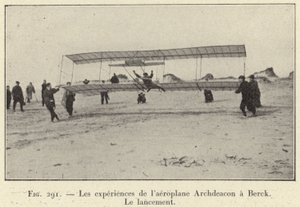 Die Experimente des Flugzeugs Archdeacon in Berck, Der Start von French School