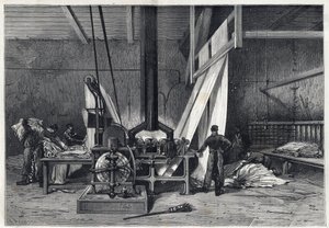Die großen Fabriken - Färben von Erie Boutarel in Clichy la Garenne - Das Netz der Stoffe - Gravur von 1869