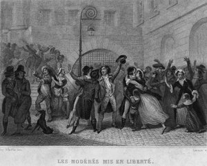 Les moderes mis en liberte - in „Revolution francaise“ von Thiers. 19. Jahrhundert
