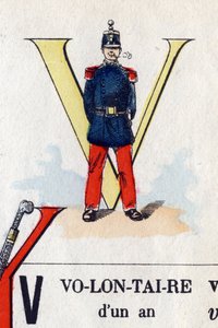 Buchstabe V wie Freiwilliger. Militäralphabet