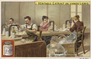 Liebig-Karte mit der Glasindustrie von French School