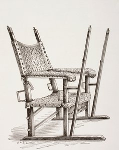 Sänftenstuhl, benutzt von Carlos I. von Spanien, aus Les Arts au Moyen Age, veröffentlicht 1873