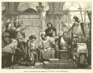 Ludwig IX. und Enguerrand de Couci (Stich) von French School
